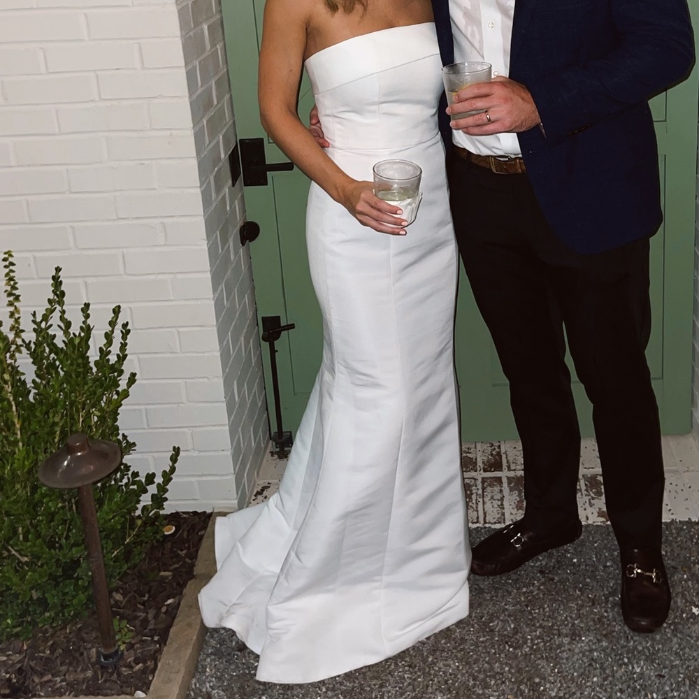 Amsale jaylin ivory bridesmaids dress size 2